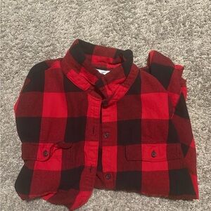 Red and Black Plaid Button Down Shirt